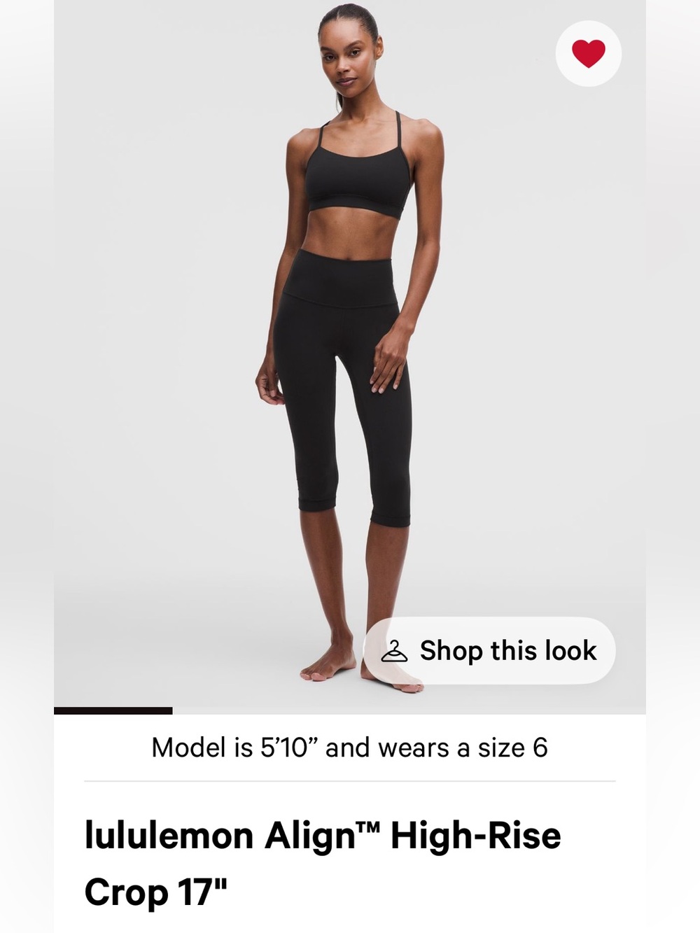 Lululemon Align high rise crop 17”